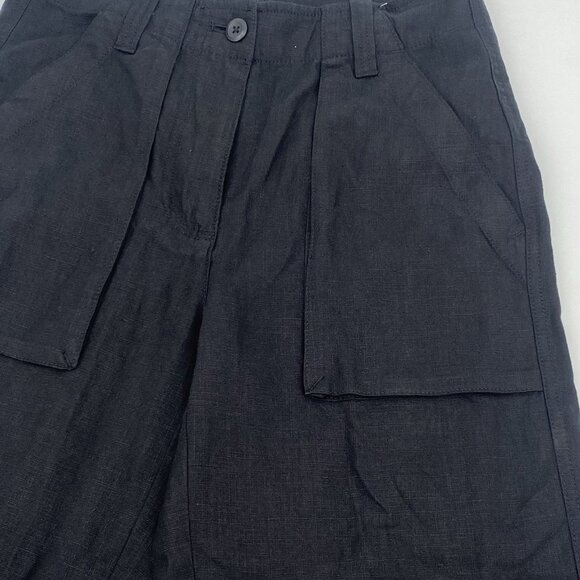 J. Crew Size 00 Seaside Cargo Pants Black High Waist Linen-TENCEL Lyocell Blend - Picture 4 of 16